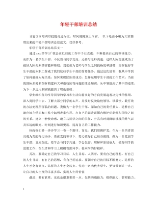 年轻干部培训总结 