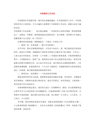 年轻教师工作总结 