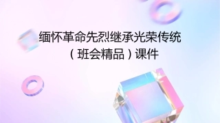 缅怀革命先烈继承光荣传统(班会精品)课件