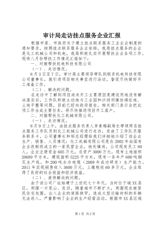 审计局走访挂点服务企业汇报