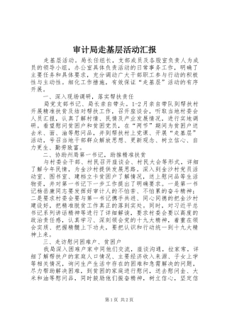 审计局走基层活动汇报