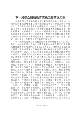 审计局群众路线教育实践工作情况汇报