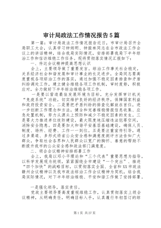 审计局政法工作情况报告5篇