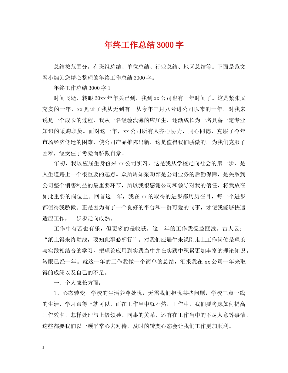 年终工作总结3000字 _第1页