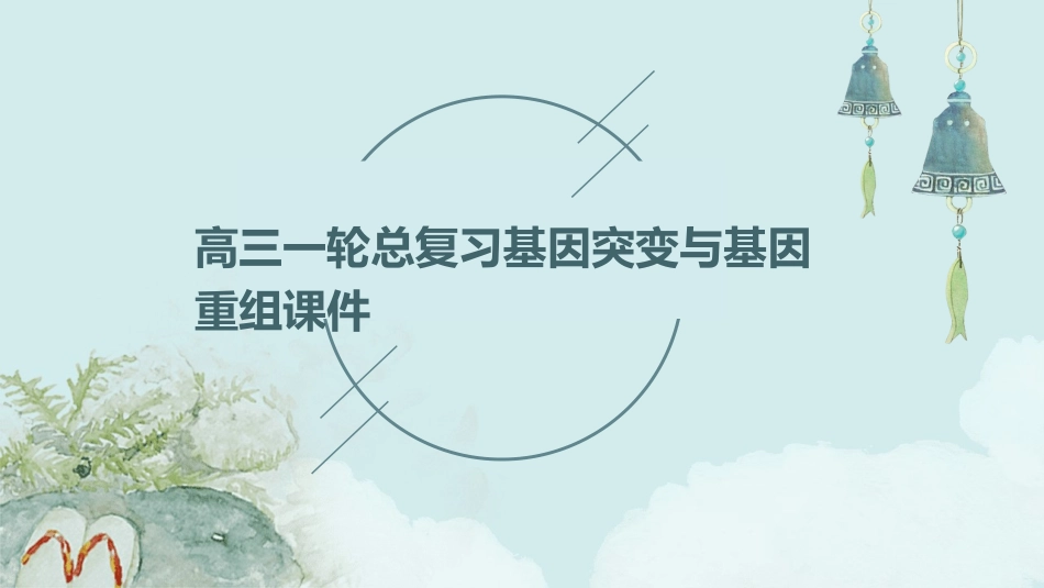 高三一轮总复习基因突变与基因重组课件_第1页