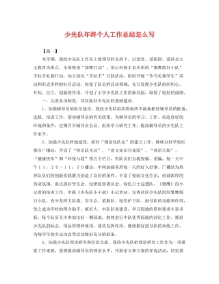 少先队年终个人工作总结怎么写 