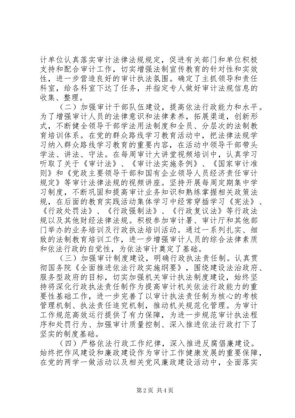 审计局依法行政自查报告_第2页