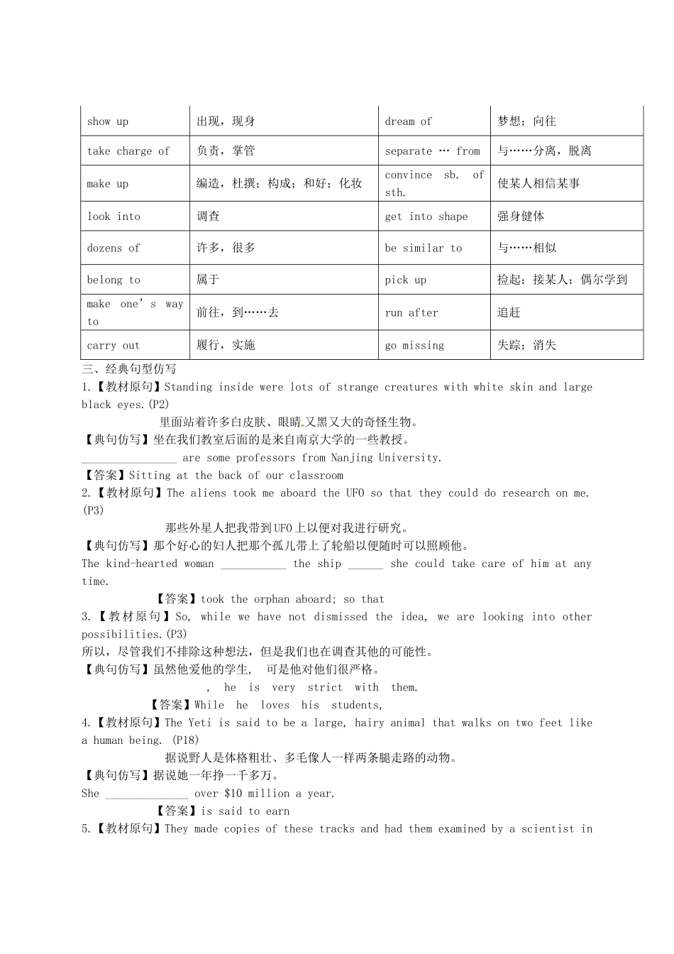 2014届高考英语一轮复习专题21Talesoftheunexplained精品讲案_第2页