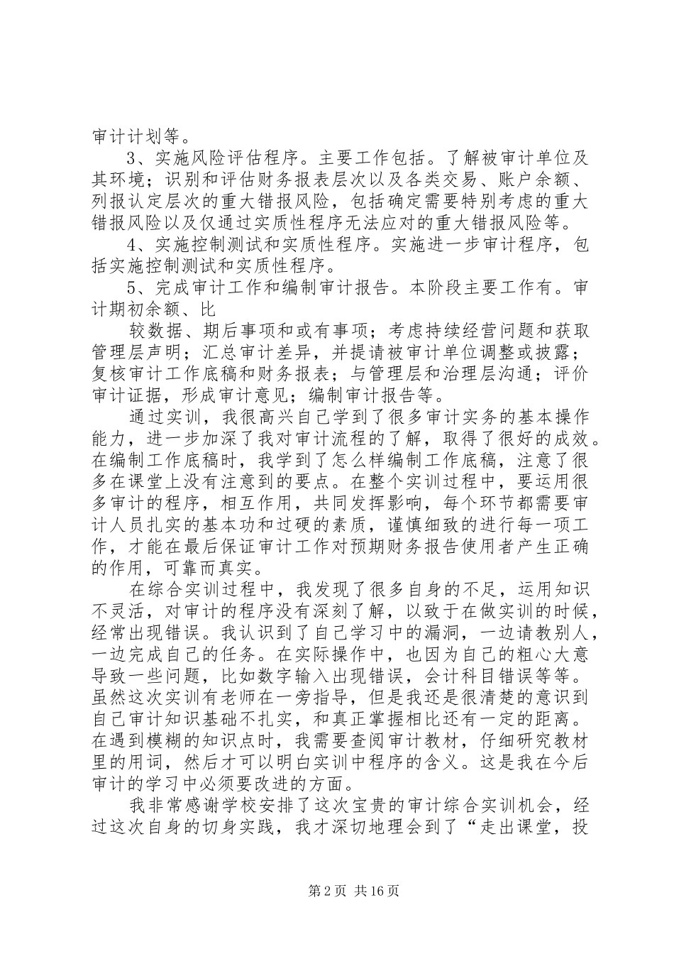 审计实务实训报告_第2页