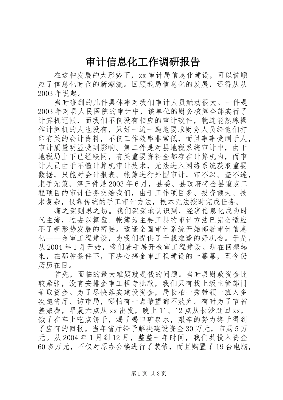审计信息化工作调研报告_第1页