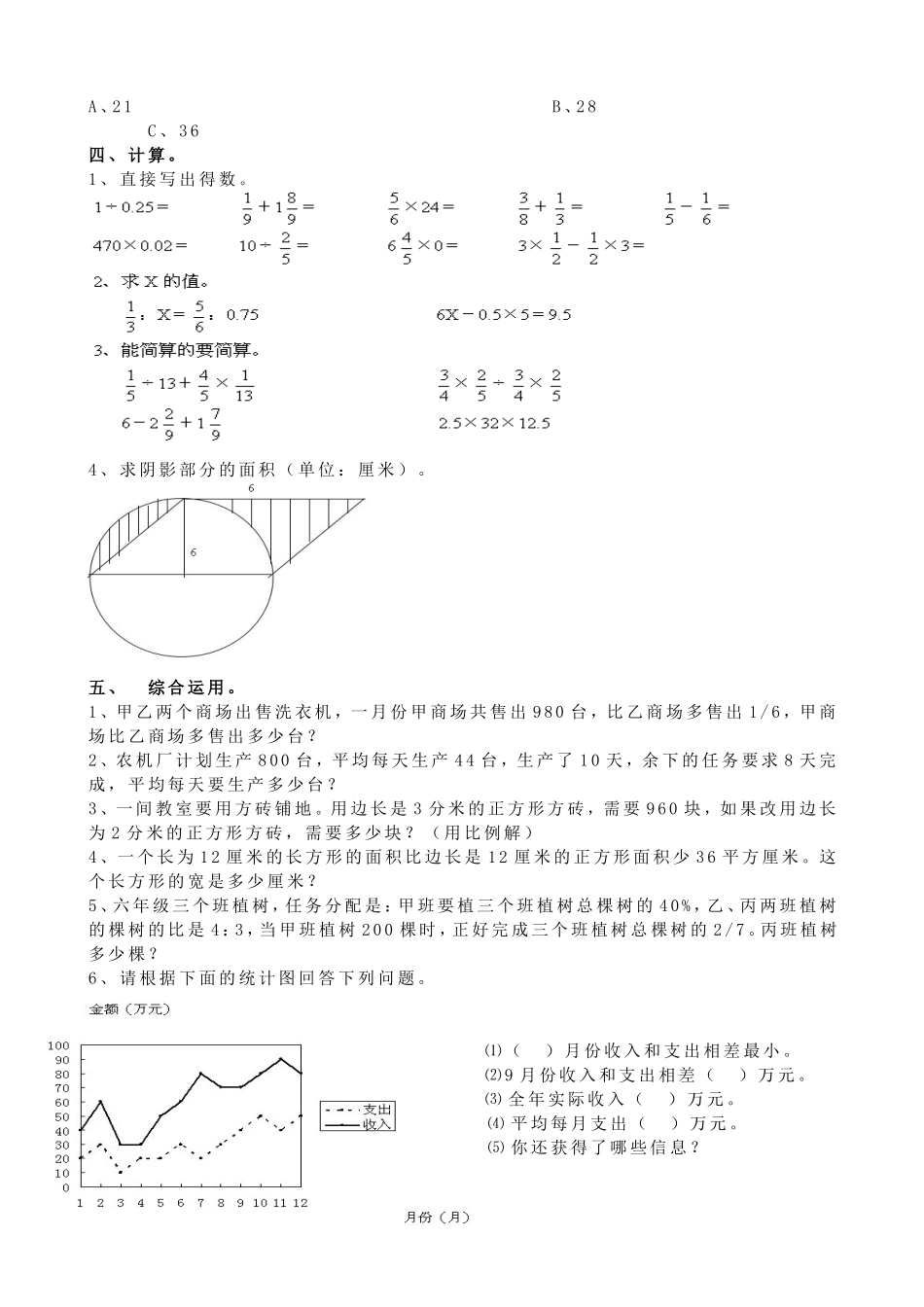2013-2014学年小升初数学试题_第2页