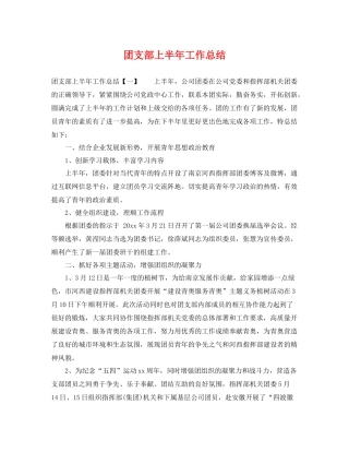 团支部上半年工作总结 