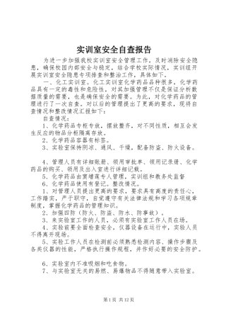 实训室安全自查报告