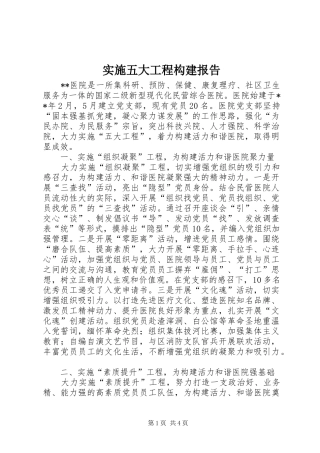 实施五大工程构建报告