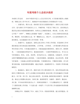 年度考核个人总结乡政府 