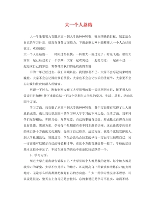 大一个人总结 