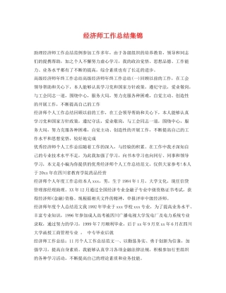 经济师工作总结集锦 