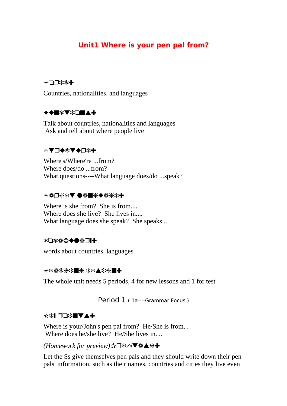 初一英语Unit1教案原稿_第1页