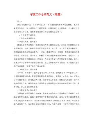 年度工作总结范文（两篇） 