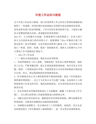 年度工作总结与展望 