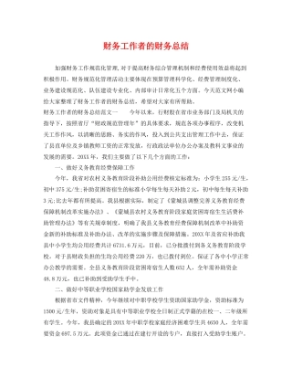 财务工作者的财务总结 