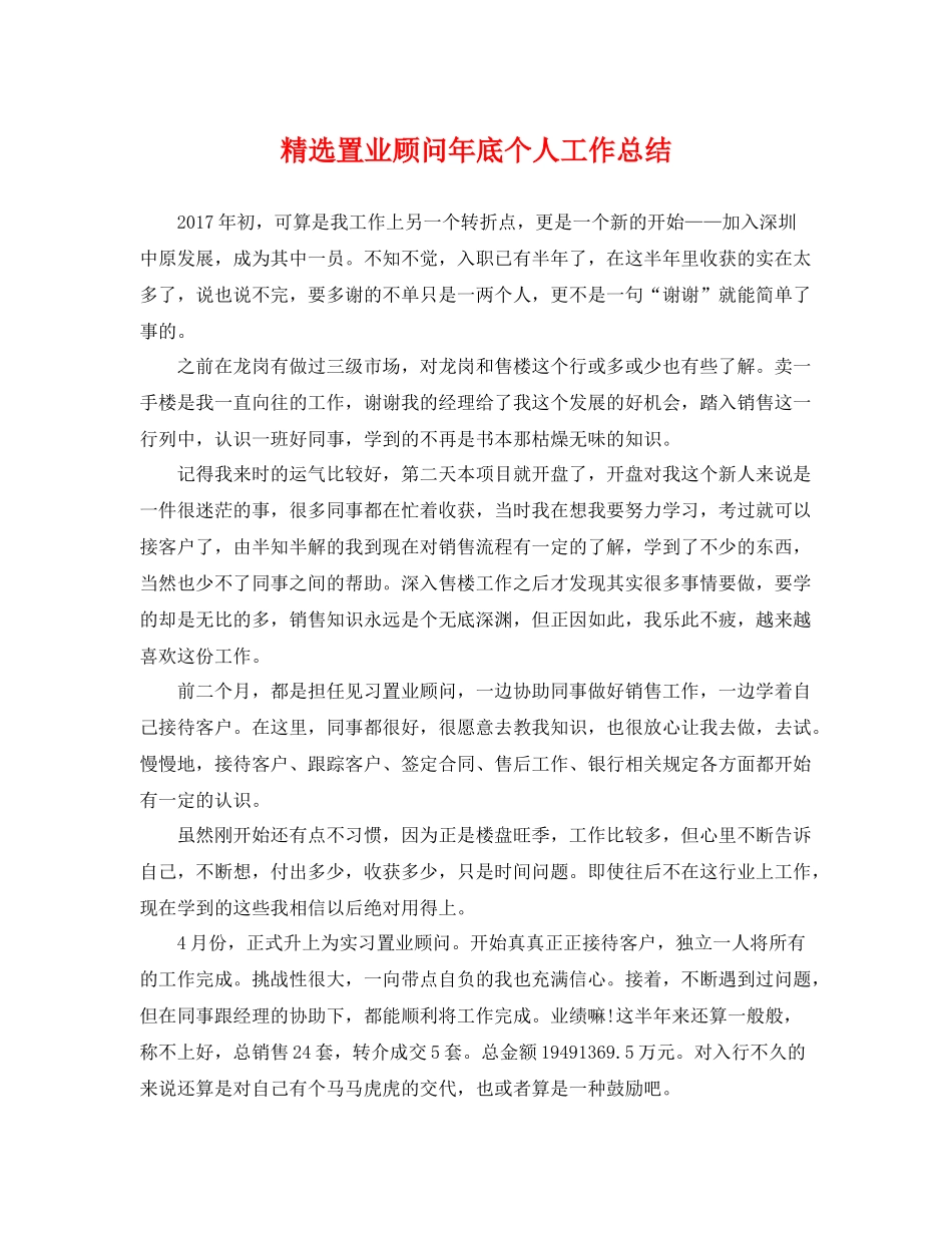 精选置业顾问年底个人工作总结 _第1页