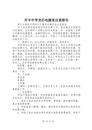 圩丰中学龙芯电脑室自查报告