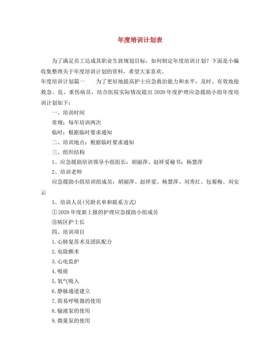 年度培训计划表 _第1页