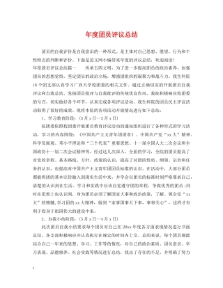年度团员评议总结 