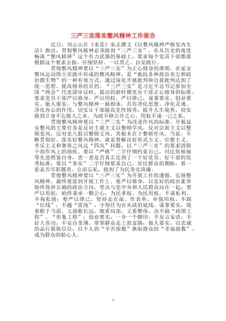三严三实落实整风精神工作报告
