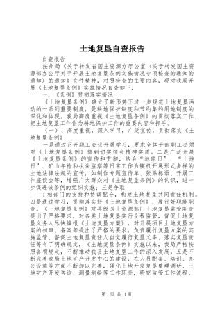 土地复垦自查报告