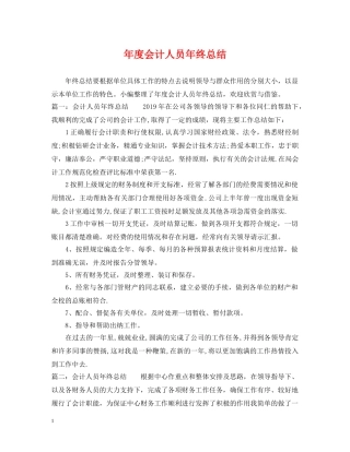 年度会计人员年终总结 