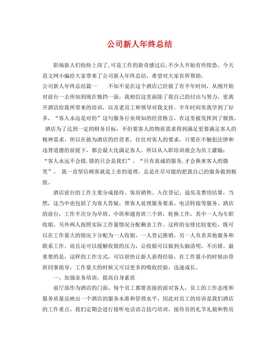 公司新人年终总结 _第1页