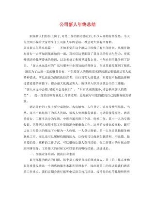 公司新人年终总结 