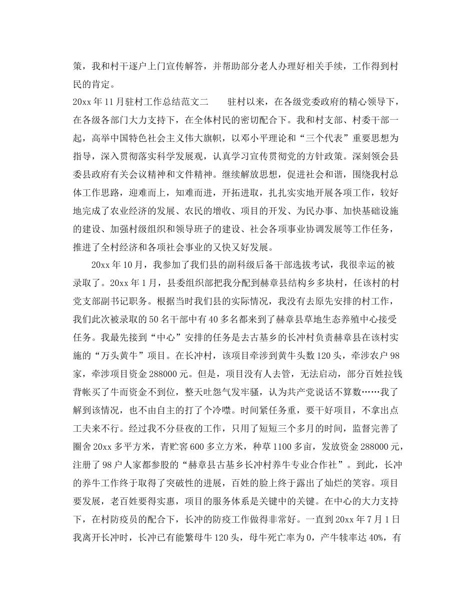 2020年11月驻村工作总结 _第2页