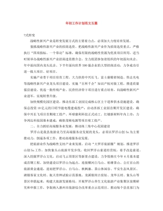 年初工作计划范文五篇 