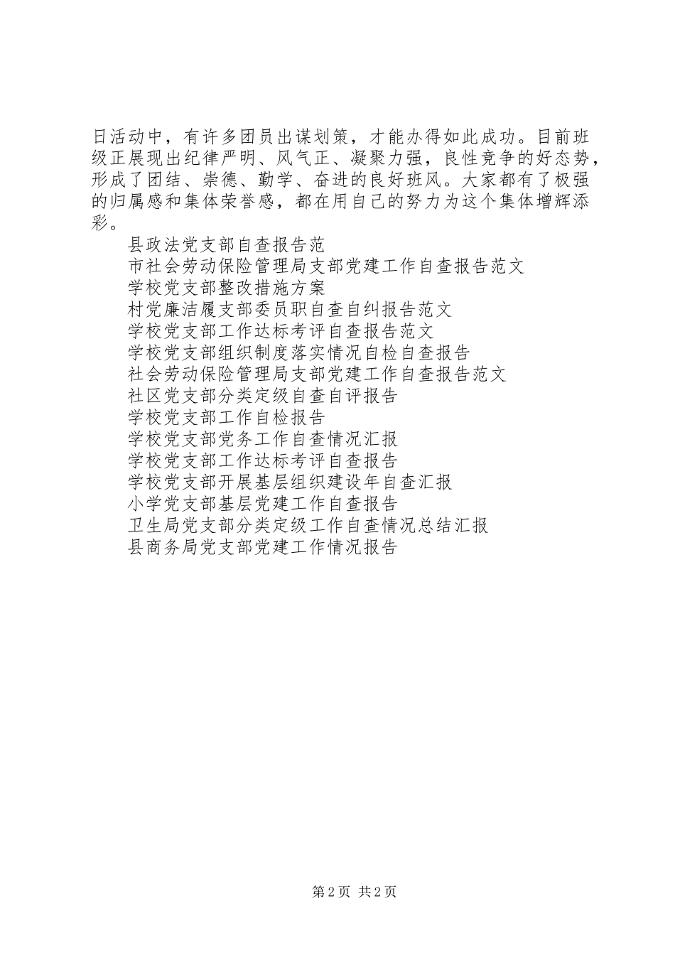 团支部自查报告_第2页