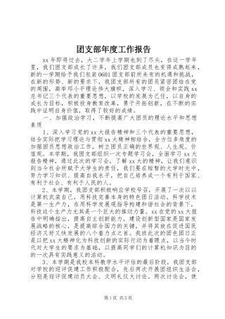 团支部年度工作报告