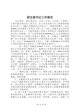 团支部书记工作报告