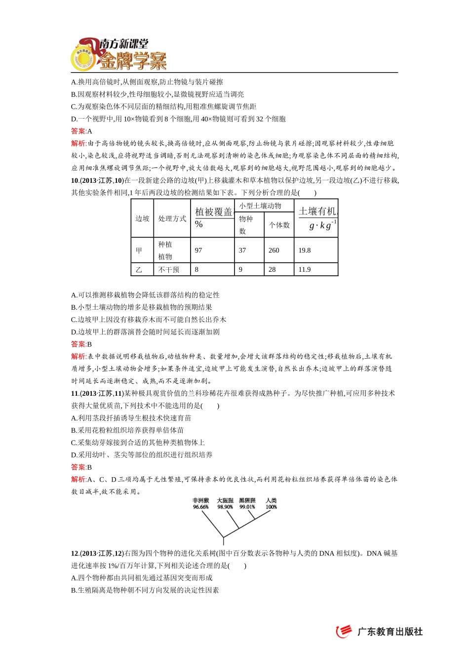 2013年普通高等学校招生全国统一考试(江苏单科)-生物_第3页