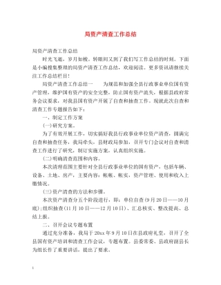 局资产清查工作总结 