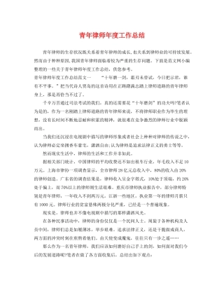 青年律师年度工作总结 