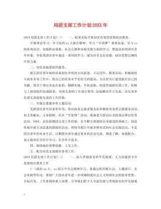 局团支部工作计划20XX年 