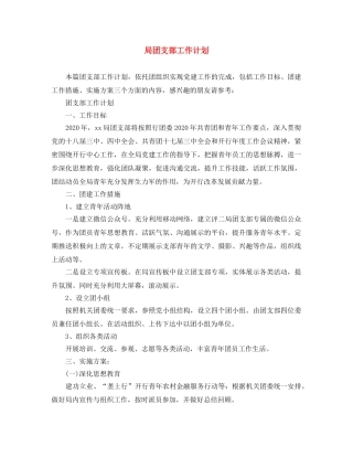 局团支部工作计划 