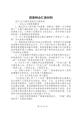 团委例会汇报材料