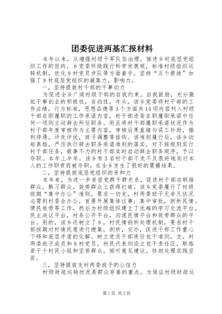 团委促进两基汇报材料