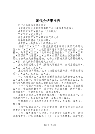 团代会结果报告