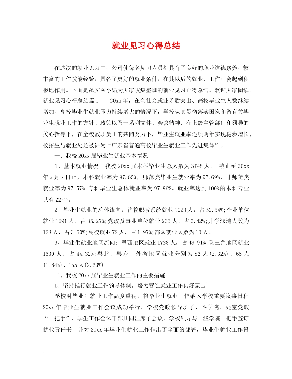 就业见习心得总结 _第1页