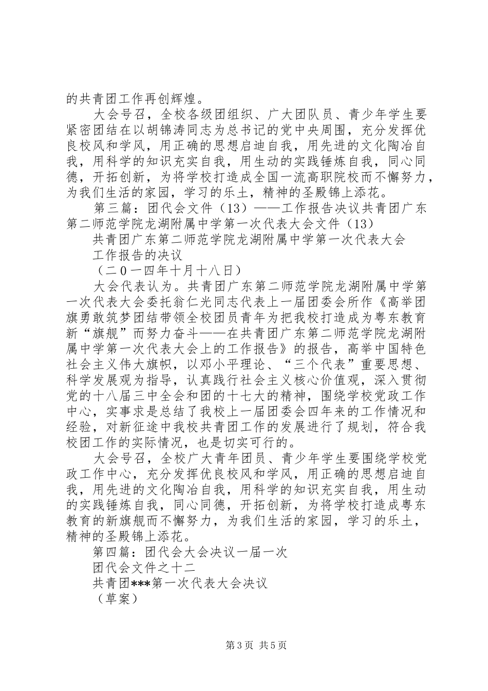 团代会工作报告决议_第3页