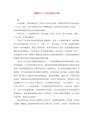 导游新人个人工作总结范文三篇 